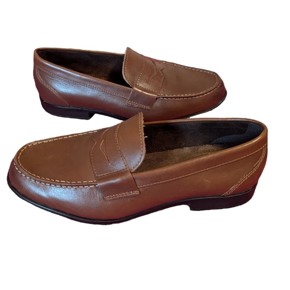 Rockport Penny Loafers Leather Trutech Slip On Flexible Preppy Shoes Unisex‎